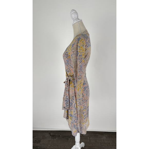 BCBGMAXAZRIA Alberta Long Sleeve Wrap Mini Dress Womens Size Small Pastel - Picture 7 of 11